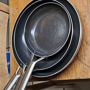 3-piece set blue diamond non-stick pans